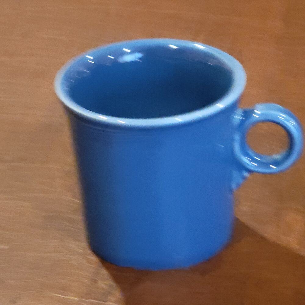 Fiesta Blue Ring Handle Mug Coffee Cup Fiestaware Homer Laughlin  3.5" tall